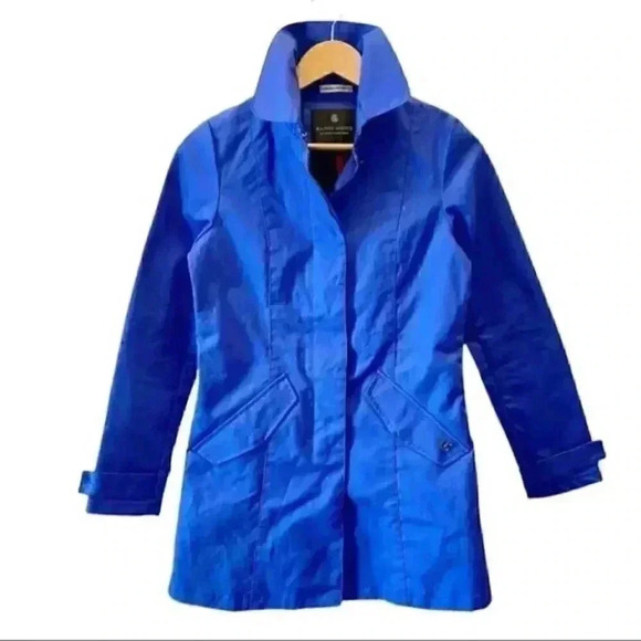 Scotch & Soda Trench  Coat Lightweight Utility Jacket Cotton Cobalt Blue XS NEW - Picture 16 of 16